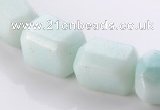 CAM86 16*17mm faceted pebble natural amazonite beads wholesale