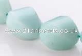 CAM87 17*21mm twisted pebble natural amazonite beads Wholesale