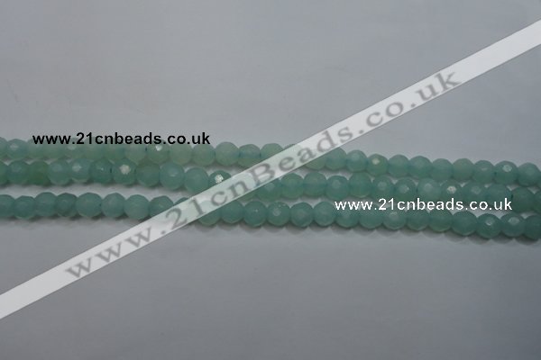 CAM905 15.5 inches 4mm faceted round amazonite gemstone beads wholesale