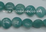 CAM915 15.5 inches 12mm flat round amazonite gemstone beads wholesale