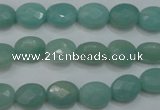 CAM950 15.5 inches 8*10mm faceted oval amazonite gemstone beads wholesale