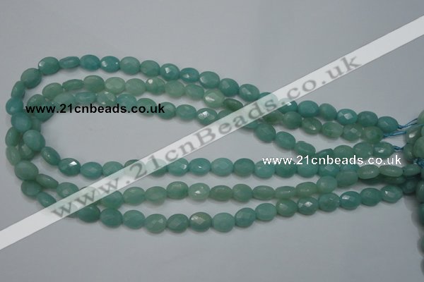 CAM950 15.5 inches 8*10mm faceted oval amazonite gemstone beads wholesale