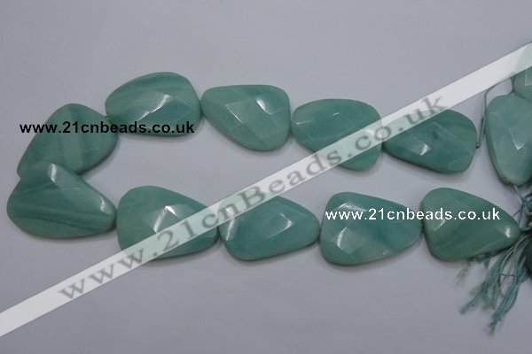 CAM970 15.5 inches 30*40mm faceted freefrom amazonite gemstone beads