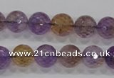 CAN11 15.5 inches 12mm faceted round natural ametrine gemstone beads