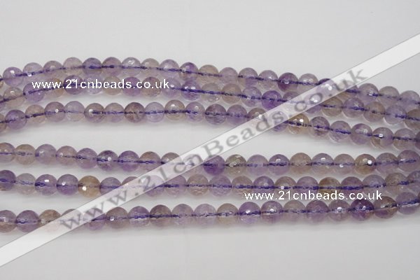 CAN152 15.5 inches 8mm faceted round natural ametrine beads