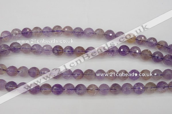 CAN153 15.5 inches 10mm faceted round natural ametrine beads