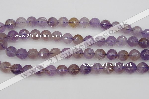 CAN154 15.5 inches 12mm faceted round natural ametrine beads