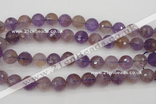 CAN155 15.5 inches 14mm faceted round natural ametrine beads