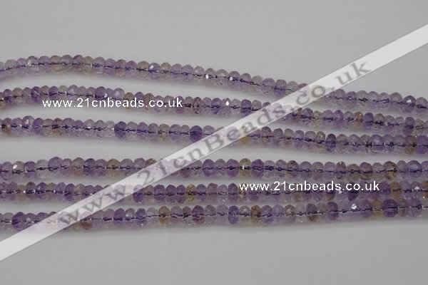 CAN158 15.5 inches 4*6mm faceted rondelle natural ametrine beads