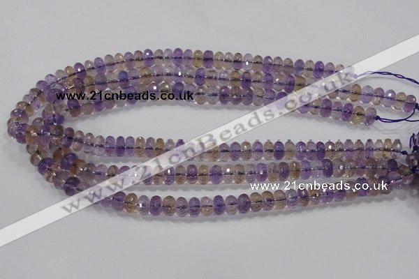 CAN17 15.5 inches 6*10mm faceted rondelle natural ametrine beads
