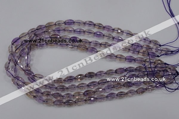 CAN19 15.5 inches 8*12mm faceted rice natural ametrine beads