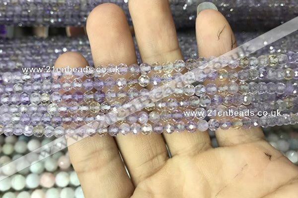 CAN210 15.5 inches 4mm round faceted ametrine beads wholesale