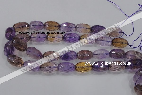 CAN22 15.5 inches 15*25mm faceted rice natural ametrine beads