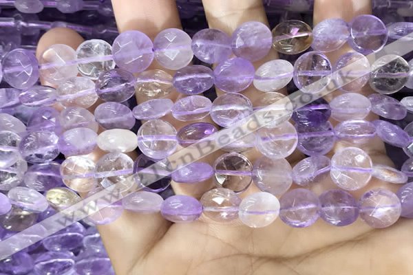 CAN232 15.5 inches 10mm faceted coin ametrine beads wholesale