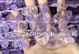 CAN238 Top drilled 8*12mm faceted briolette ametrine beads