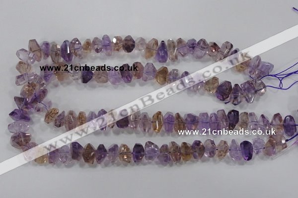 CAN31 15.5 inches 8*18mm faceted nugget natural ametrine beads