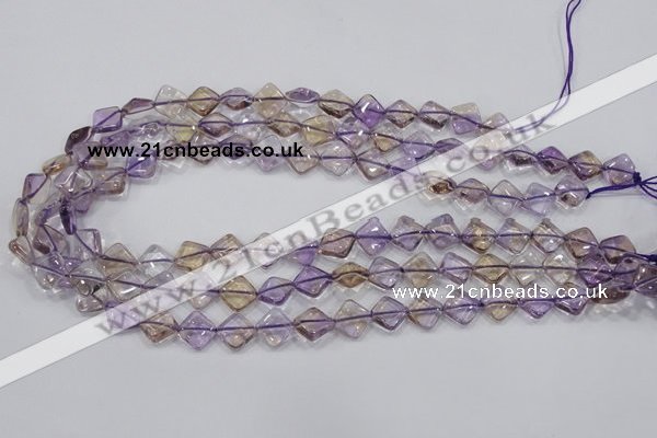 CAN35 15.5 inches 10*10mm diamond natural ametrine gemstone beads