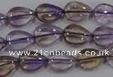 CAN38 15.5 inches 10*14mm flat teardrop natural ametrine beads