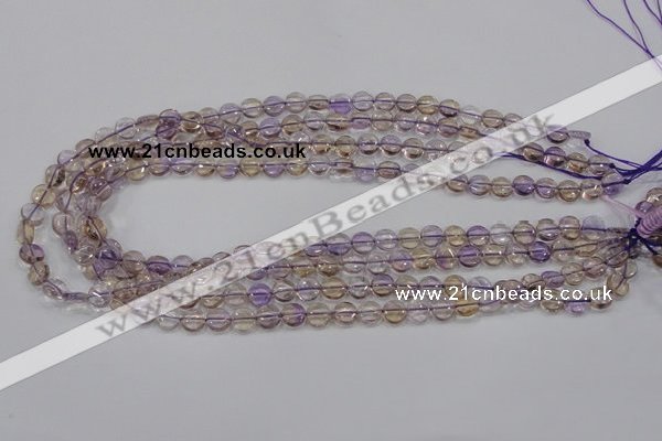 CAN39 15.5 inches 8mm flat round natural ametrine gemstone beads