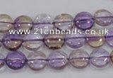 CAN41 15.5 inches 12mm flat round natural ametrine gemstone beads