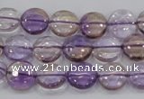 CAN42 15.5 inches 14mm flat round natural ametrine gemstone beads