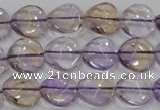 CAN52 15.5 inches 14mm twisted coin natural ametrine gemstone beads