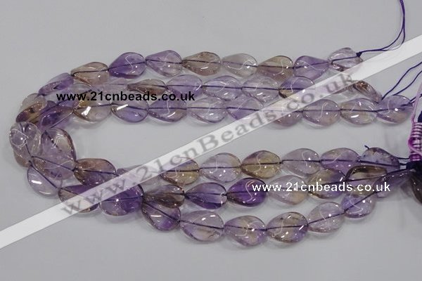 CAN53 15.5 inches 12*16mm twisted oval natural ametrine beads