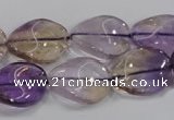 CAN54 15.5 inches 15*20mm twisted oval natural ametrine beads