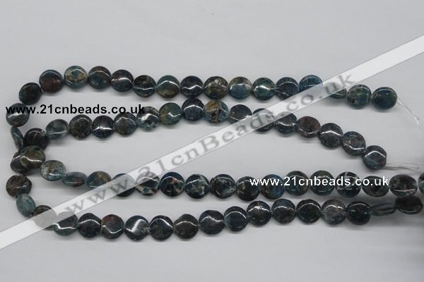 CAP08 15.5 inches 12mm flat round apatite gemstone beads wholesale