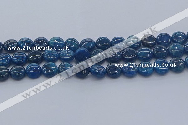 CAP382 15.5 inches 12mm flat round apatite gemstone beads