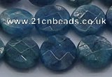 CAP389 15.5 inches 12mm faceted coin apatite gemstone beads