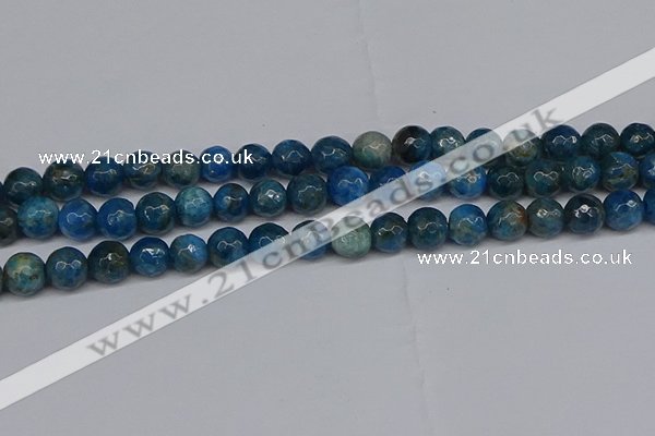 CAP522 15.5 inches 8mm faceted round apatite gemstone beads