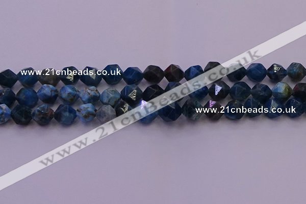 CAP563 15.5 inches 10mm faceted nuggets apatite gemstone beads