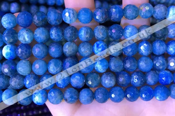 CAP660 15.5 inches 8mm faceted round apatite gemstone beads