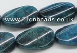 CAP67 15.5 inches 16*28mm twisted oval dyed apatite gemstone beads