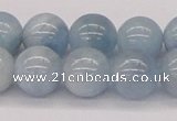 CAQ119 15.5 inches 14mm round AA grade natural aquamarine beads