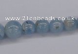 CAQ130 15.5 inches multi-size round natural aquamarine beads