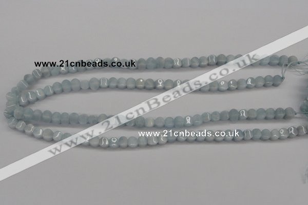 CAQ133 15.5 inches 6*6mm lantern natural aquamarine beads