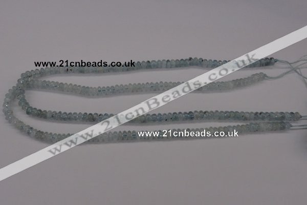 CAQ135 15.5 inches 4*6mm rondelle natural aquamarine beads