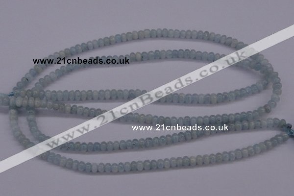 CAQ136 15.5 inches 3*4mm rondelle natural aquamarine beads