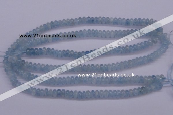 CAQ138 15.5 inches 3*6mm rondelle natural aquamarine beads