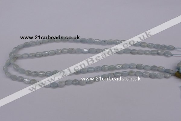 CAQ141 15.5 inches 6*8mm oval natural aquamarine beads wholesale