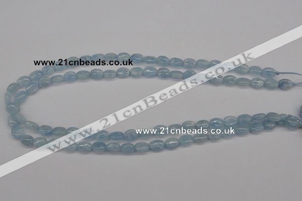 CAQ142 15.5 inches 8*10mm oval natural aquamarine beads wholesale