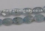 CAQ146 15.5 inches 8*12mm faceted oval natural aquamarine beads