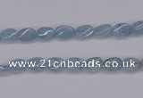 CAQ147 15.5 inches 5*7mm twisted oval natural aquamarine beads