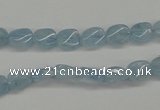 CAQ148 15.5 inches 6*8mm twisted oval natural aquamarine beads