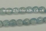 CAQ154 15.5 inches 8*8mm heart natural aquamarine beads