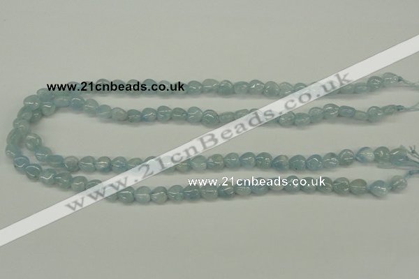 CAQ154 15.5 inches 8*8mm heart natural aquamarine beads