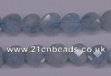 CAQ155 15.5 inches 10*10mm faceted heart natural aquamarine beads