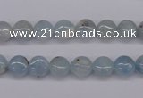 CAQ156 15.5 inches 8mm flat round natural aquamarine beads